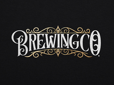 BREWING CO beer branding brew brewing company gold handlettering hot stamping lettering logo logotype