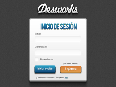 Desworks UI login mexico ui ux