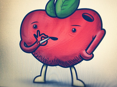 Smoking Apple apple character hermosillo illustration junkie maryjane mexico