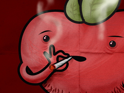Smoking Apple 1 apple hermosillo illustration junkie maryjane mexico smoking typography