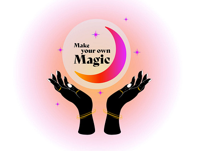 Make your own magic create creative design dream illustration magic magical nature neon spell vector witch