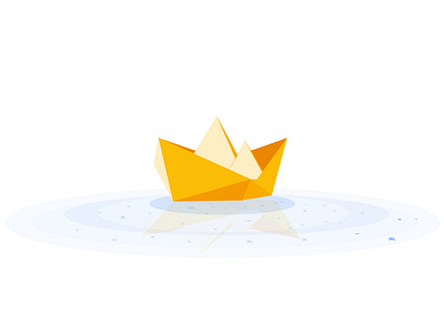 Drifting away boat creative design floating illustration mental mentalhealth nature origami vector