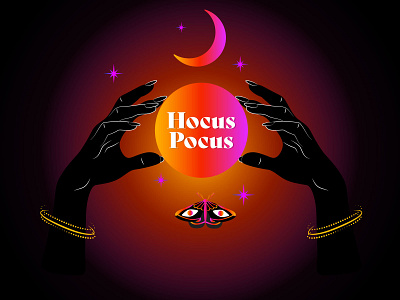 Hocus pocus design gradient hocus pocus illustration magic magical magician spellbound wicca