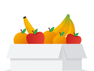 Fruit box creative design fruits illustration illustrator nature vector