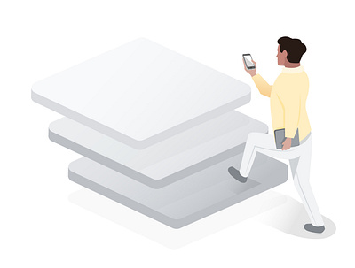 Up the stairs creative design illustration immersive mobile stairs steps ux vector