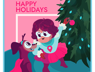 Happy Holidays art branding character illustration