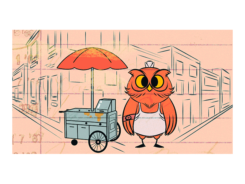 Owl Chef 2d animation animation character owl