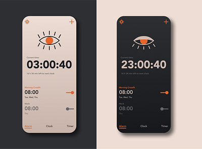 Alarm app design illustration minimal simple ui ux vector