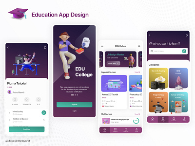 Education app 3d design app app design app ui application application ui education education app education application education ui mobile app mobile ui mobile user interface ui ui design user interface