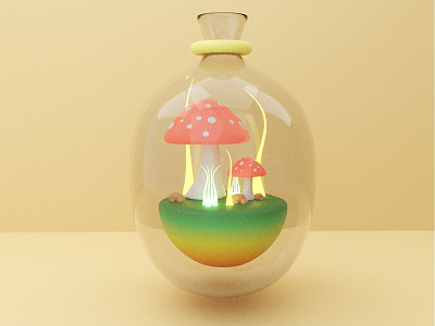 3D Mushroom Garden