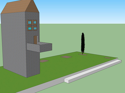 Google SketchUp house illustration