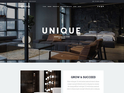 Coca - Interior Design and Architecture WordPress Theme architect architecture building construction decor estate furniture house house design interior interior design photography portfolio property showcase