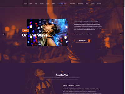 Miami | Disco Night Club WordPress disco disco club dj dj theme dj wordpress theme entertainment event event theme event wordpress theme festival light life music music festival night club