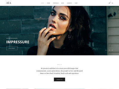 Aya Photography agency blog business clean corporate creative customizer ecommerce gallery modern multipurpose photography portfolio professional upqode wordpress