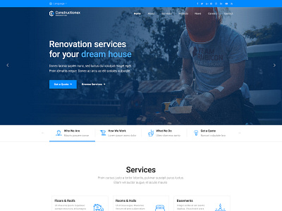 Constrictionex building business creative house portfolio services webdesign webdevelopment wordpress