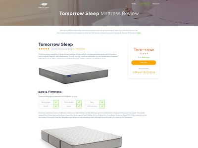 TOP MATRESS - Product details Page agency business creative e commerce gallery modern shop webdevelopment wordpress