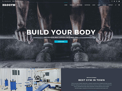 BROGYM Home Page agency creative gym modern portfolio responsive sports design training webdevelopment wordpress