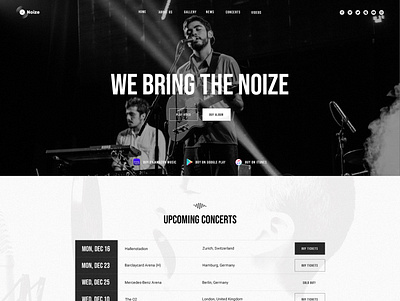 Noize - Musician WP Theme creative design gallery modern music musician theme webdesign webdevelopment wordpress wordpress development wordpress theme