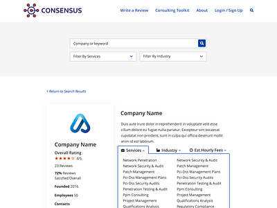 Consensus Company Page
