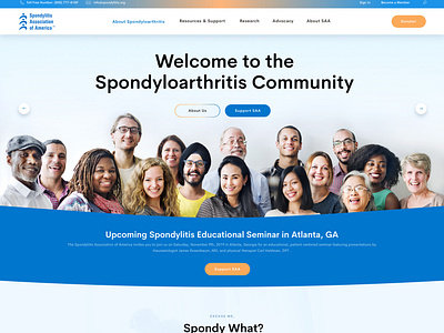 SAA - Spondylitis Association of America agency business creative modern research webdesign webdevelopment wordpress wordpress development