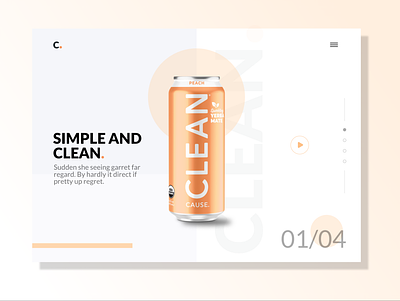 Simple concept branding clean design drink juice minimal ui ui design web design website