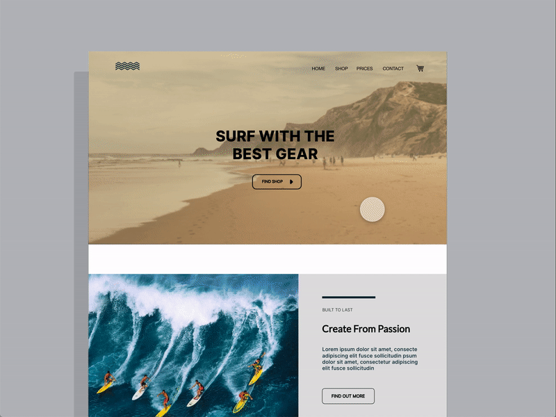 surf shop concept design gear surf ui web web design website