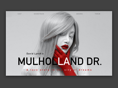 Mullholand Drive movie fansite concept adobexd designinpiration designprocess designsystem figma lynch modularitydesign movie sketch uikit webdesign