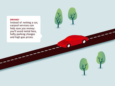 Layout detail — The art of a last-minute getaway infographic blue car huffington post illustration infographic infographic elements travel tree typography