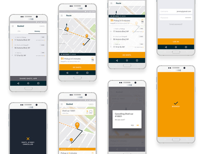 Android app — Shotl app android app appdesign digital design ridesharing ui ux ux ui