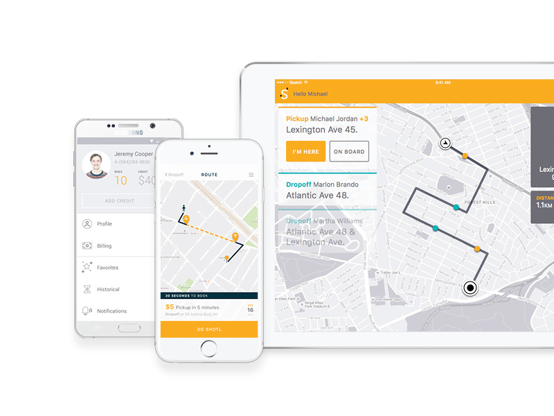 Smartphone and iPad apps — Shotl app ipad ridesharing app appdesign ux ui ux ui digital design iphone