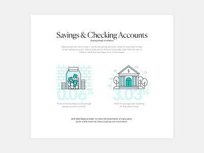 Finance infographics, savings and checking accounts