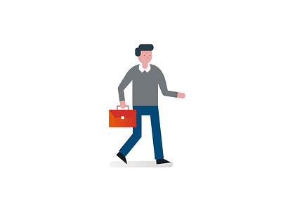 Young businessman walking blue business businessman character characterdesign characterillustration clean geometric geometric design geometry gradient illustration infographic elements man red simple vector vector illustration walking work