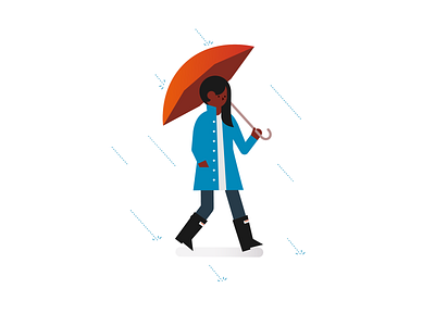 Under the rain blue character characterillustration clean geometric geometric design geometry girl gradient illustration raining rainy red simple umbrella vector vector illustration walking woman young