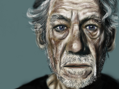 Portrait of Ser Ian McKellen art artist digital digital art digital artist digital illustration digital painting illustration painting potrait