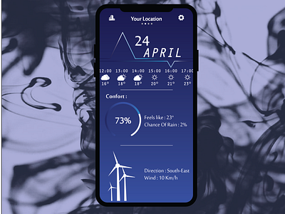 App Weather app app design blue conception design flat illustration meteo ui ux design weather