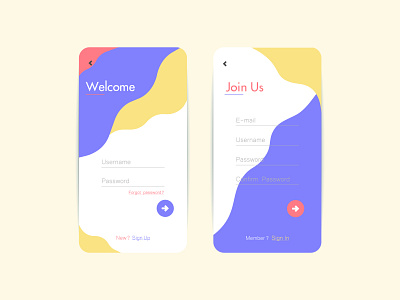 UI Sign in/up colors conception design design app interface login screen signin signup ui ui ux ui design uiux user interface