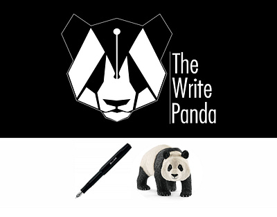 the write panda black black white conception design illustration illustrator illustrator design logo logodesign minimal panda