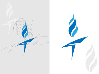 T Fire abstract blue conception design flat illustration illustrator illustrator design logo logodesign logos minimal typography