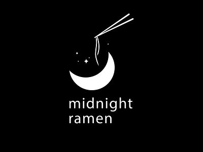 midnight ramen black chinese chinese food conception design food illustration illustrator illustrator design logo logodesign minimal moon ramen vector white