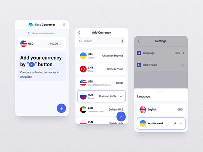 Converter App Design app converter currency minimalistic mobile money ui validator white