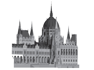 Hungarian Parliament - Styles in Architecture architecture building design digital illustration digitalart history illustration vector