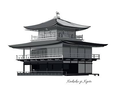 Kinkaku ji Kyoto - Styles in Architecture architecture building design digital illustration digitalart history illustration vector