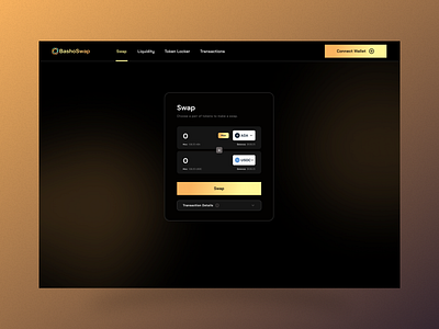 BashoSwap Exchange blockchain design figma interaction ui ux web3