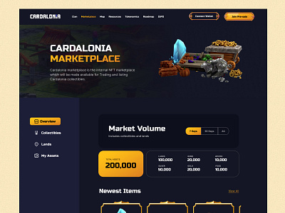 Cardalonia Marketplace blockchain design figma game nft ui ux web3