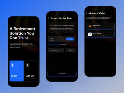 Beima Pension App app blockchain defi design figma pension ui ux web3