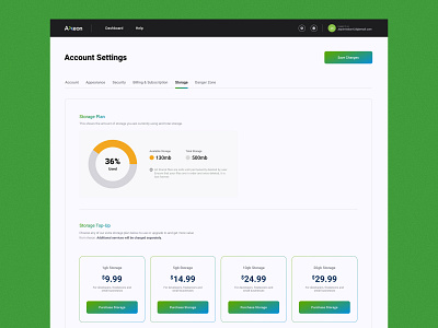 Storage Management branding design developer tool figma product ui ux web2 web3