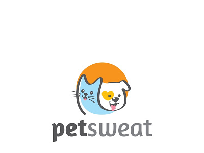 Cat Dog 2 design flat illustration logo vector