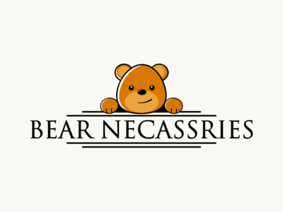 Bear bear brown charater design illustration logo necassries vector
