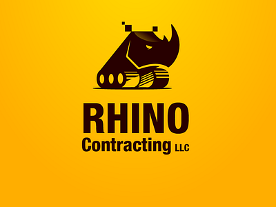 Rhino 1 animal brown contracting design illustration logo mechine pet care rhino vector