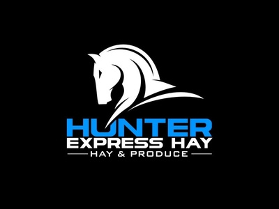 Hunter Express hay animal design express flat hay horse hunter illustration logo pet care produce ui vector
